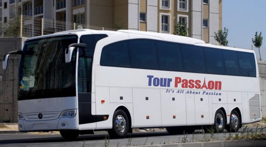 Modern coach offering Coach Hire Barcelona to Madrid with professional driver.