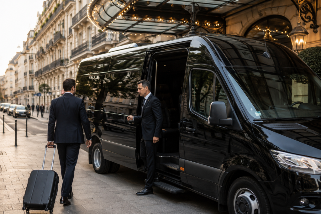 Service de chauffeur à Paris depuis l’aéroport avec une Mercedes de luxe